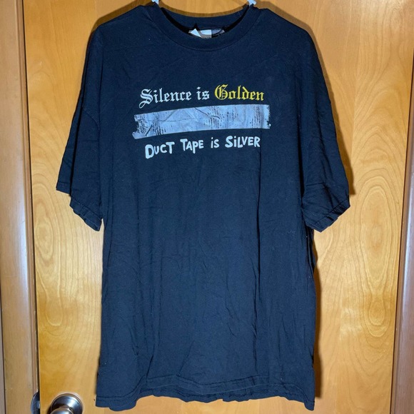 Urban Up Pipeline Funny Silence Is Golden Duct Tape Is Silver T Tee Shirt‎ XXL - Picture 1 of 9